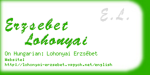 erzsebet lohonyai business card